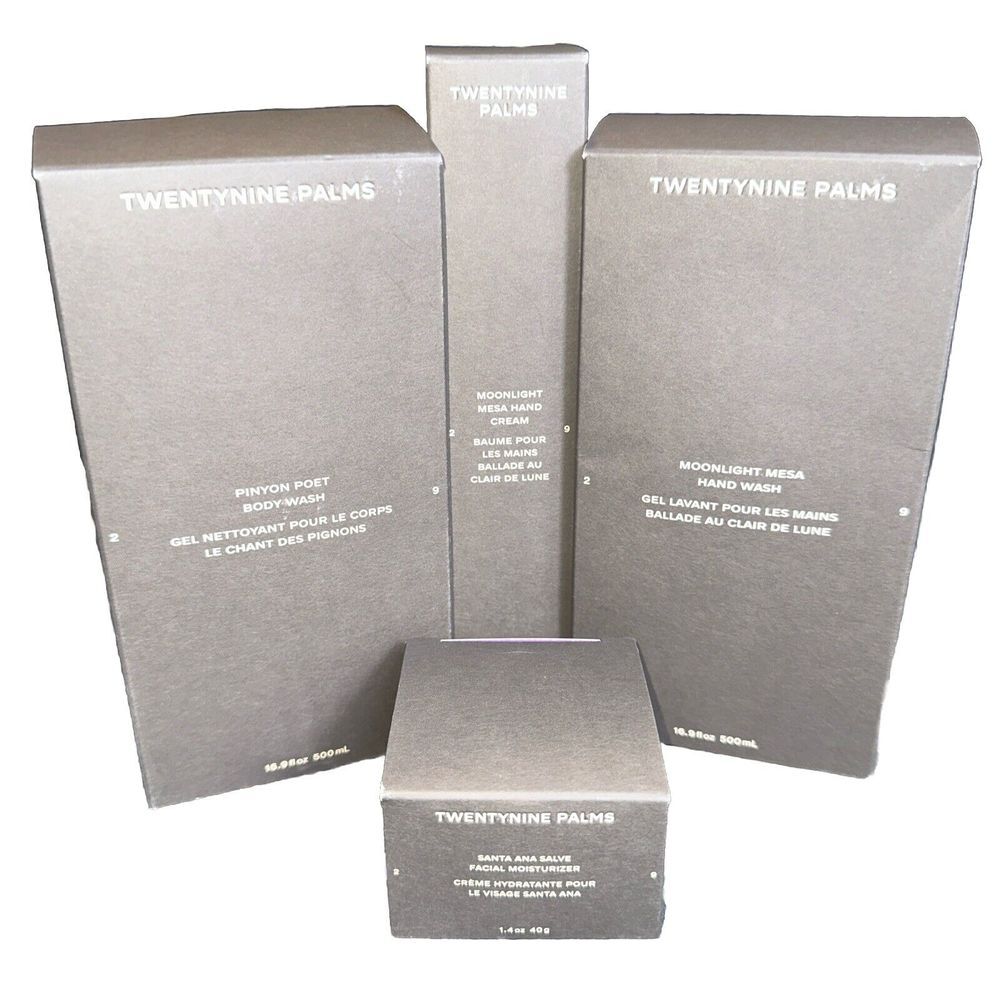 TwentyNine Palms Bundle Body Wash - Hand Wash - Facial Moisturizer - Hand‎ Cream
